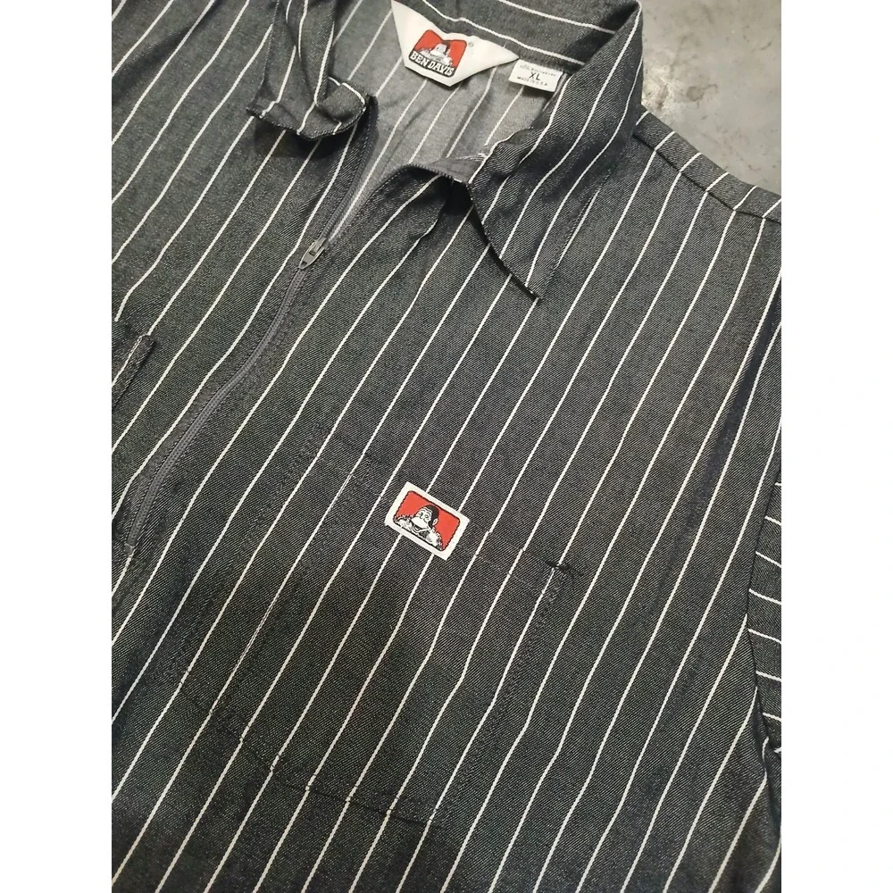 Ben Davis Men's Short Sleeve Color Striped 1/2 Zip Shirt - Picture 2 of 5